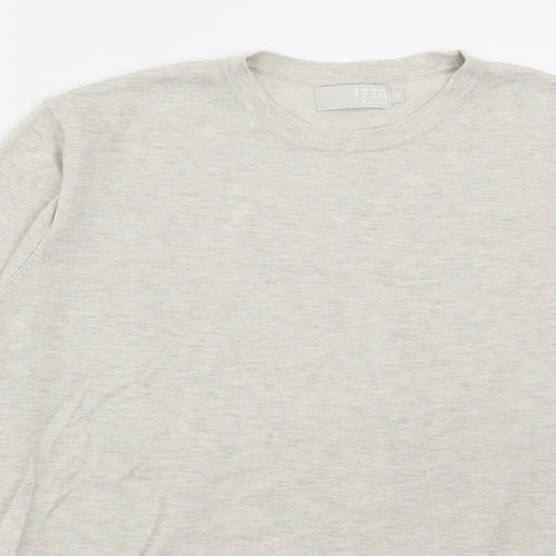 Debenhams Mens Beige Round Neck Viscose Pullover Jumper Size M