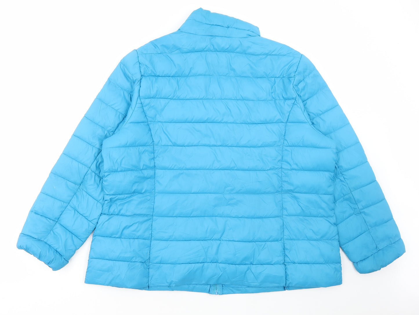 George Womens Blue Puffer Jacket Jacket Size 22 Zip