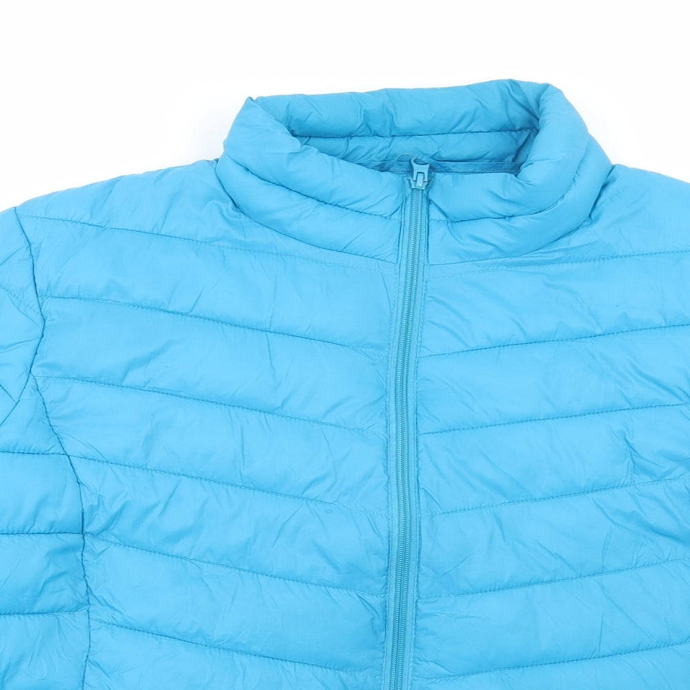 George Womens Blue Puffer Jacket Jacket Size 22 Zip