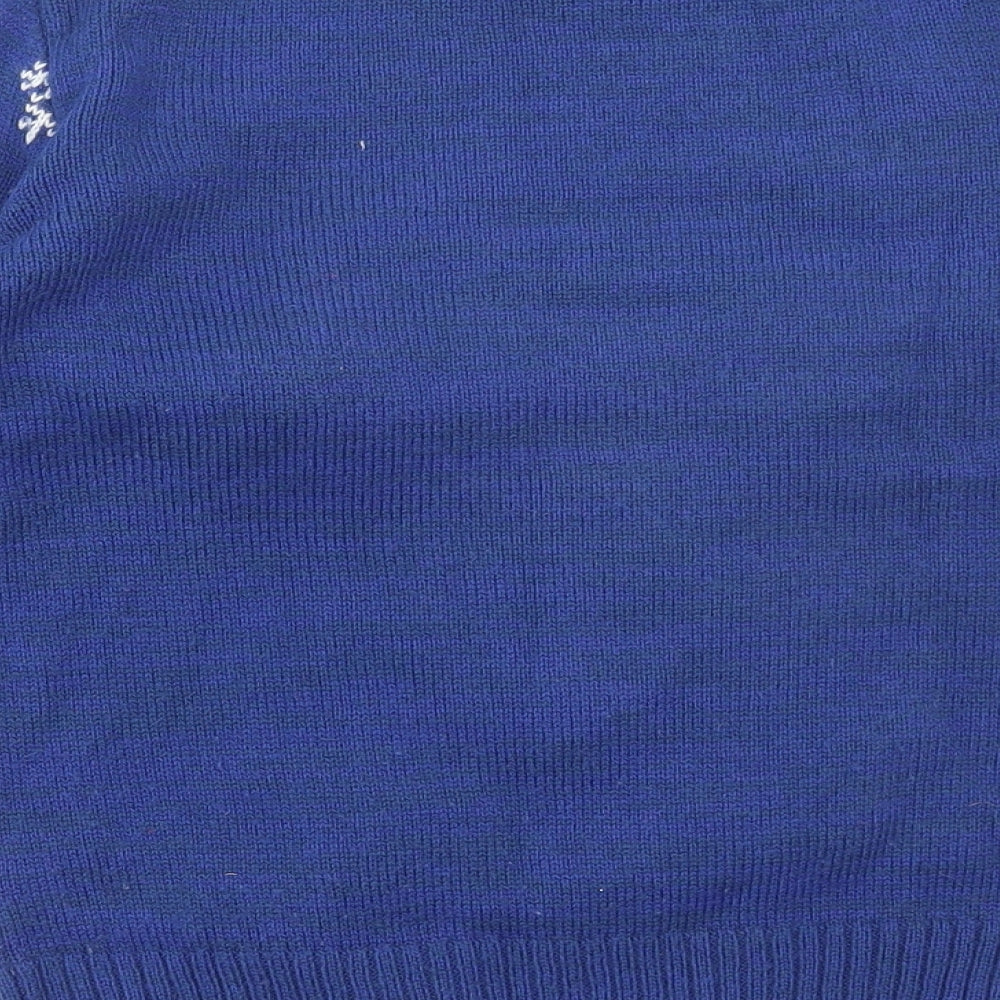 George Boys Multicoloured Round Neck Acrylic Pullover Jumper Size 8-9 Years Pullover - Reindeer/Christmas, Light up nose