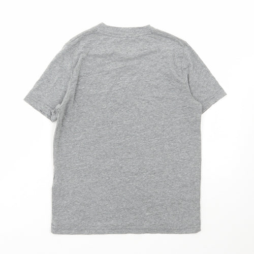Abercrombie & Fitch Boys Grey Cotton Basic T-Shirt Size 7-8 Years Round Neck Pullover