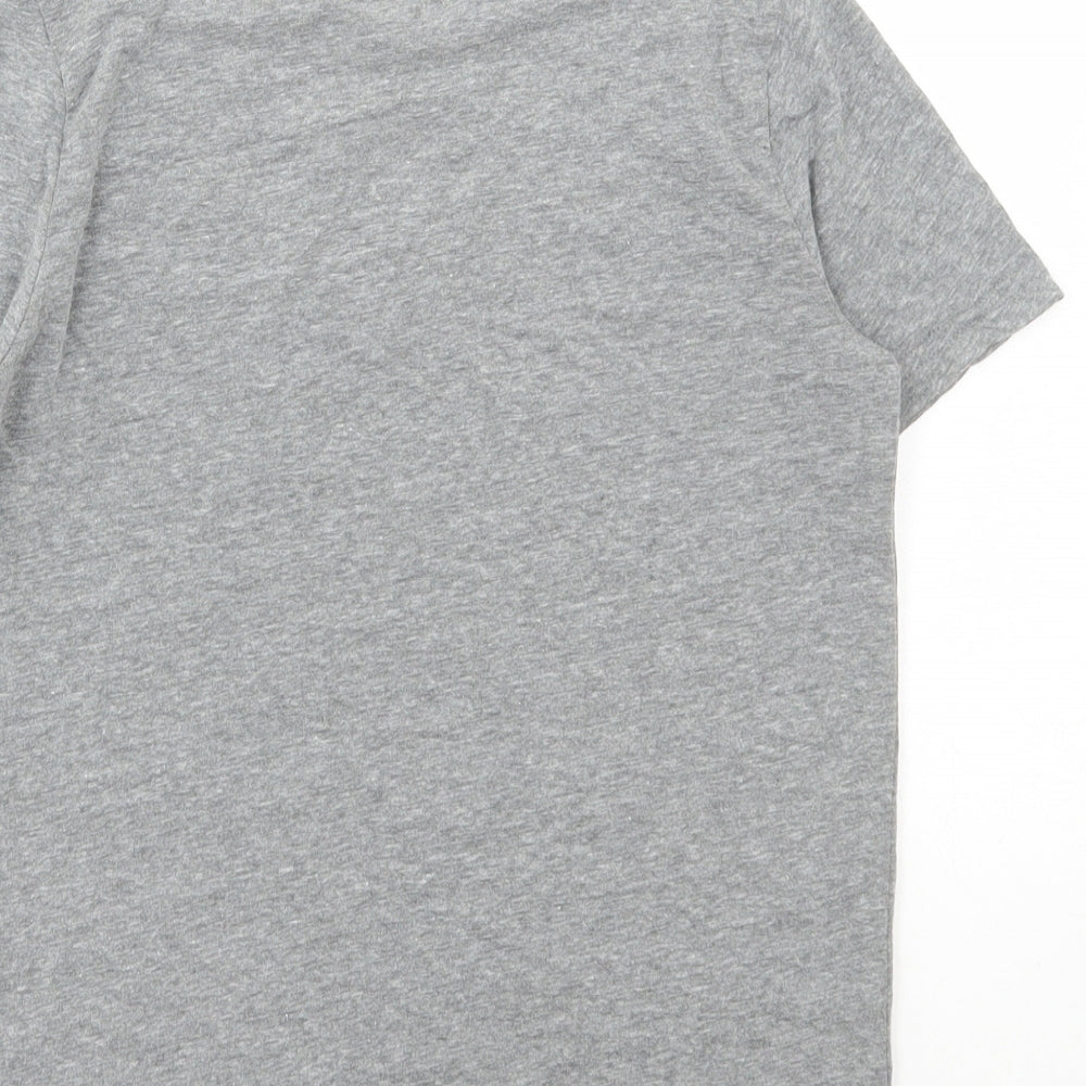 Abercrombie & Fitch Boys Grey Cotton Basic T-Shirt Size 7-8 Years Round Neck Pullover
