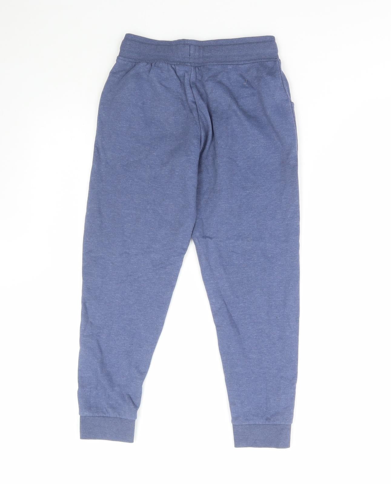 NEXT Boys Blue Cotton Jogger Trousers Size 9 Months Regular Drawstring