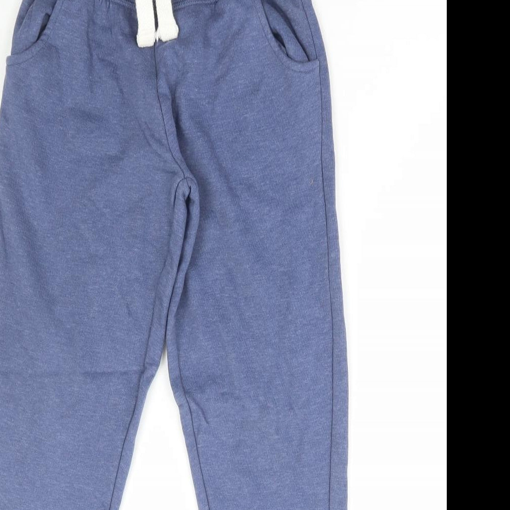 NEXT Boys Blue Cotton Jogger Trousers Size 9 Months Regular Drawstring