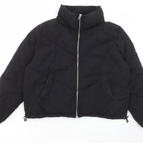 H&M Womens Black Bomber Jacket Jacket Size M Zip