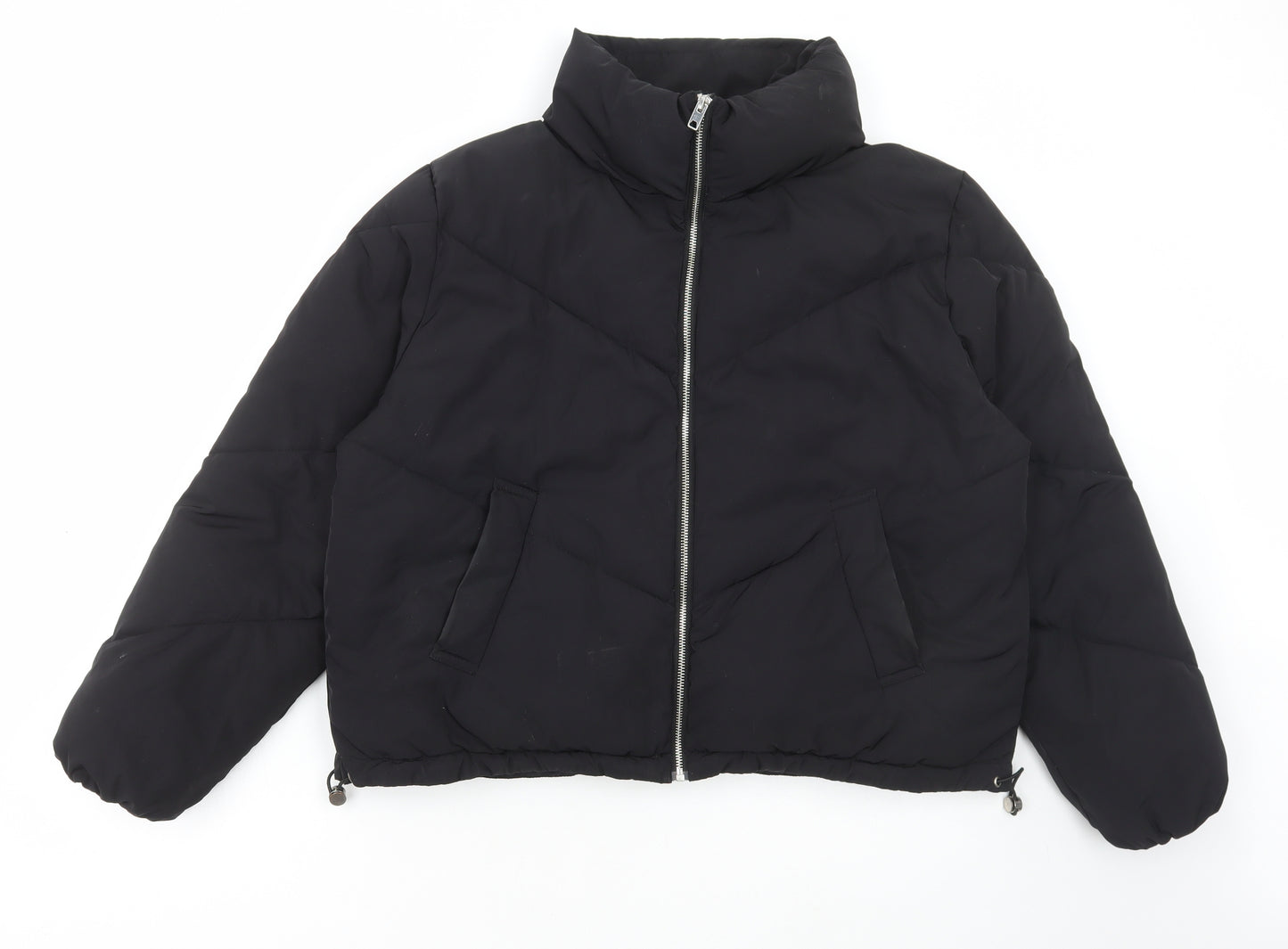 H&M Womens Black Bomber Jacket Jacket Size M Zip