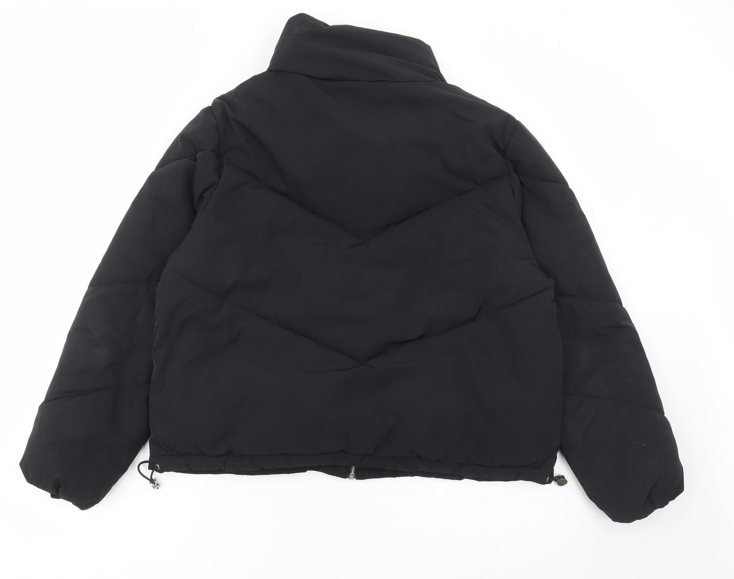 H&M Womens Black Bomber Jacket Jacket Size M Zip