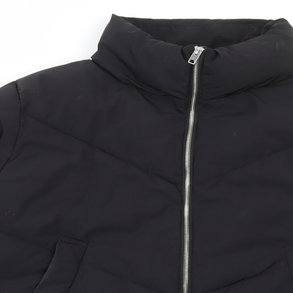 H&M Womens Black Bomber Jacket Jacket Size M Zip