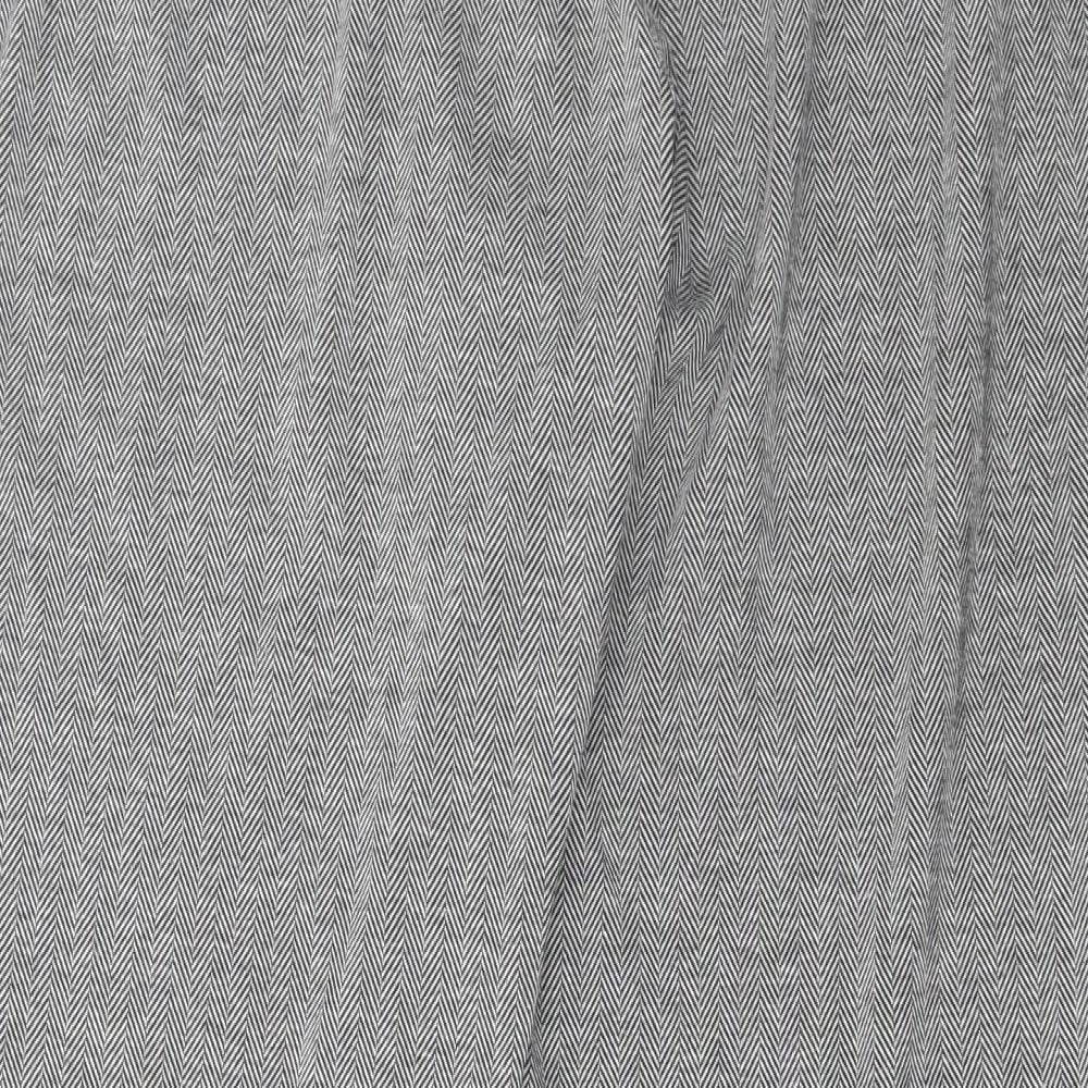 Marks and Spencer Womens Grey Herringbone Polyester Trousers Size 18 L30 in Regular