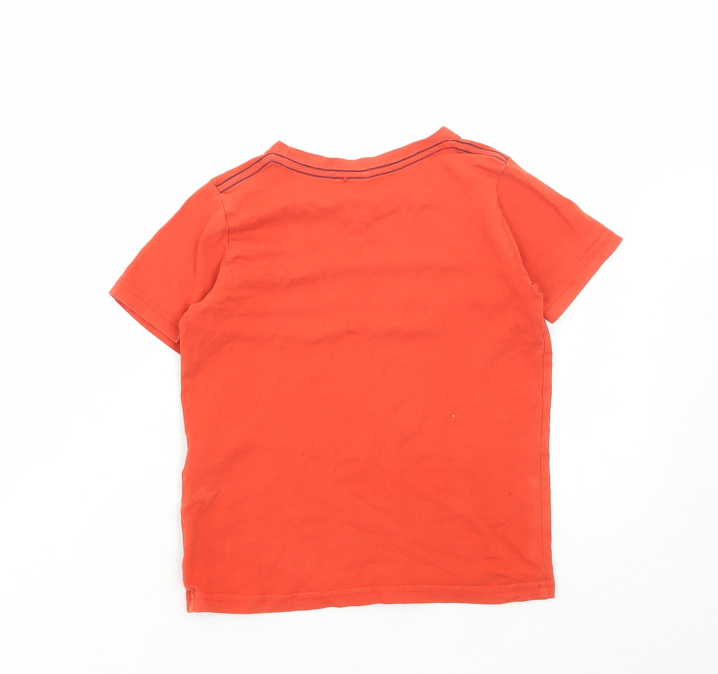 name it Boys Red Cotton Basic T-Shirt Size 4-5 Years Round Neck Pullover - Baseball