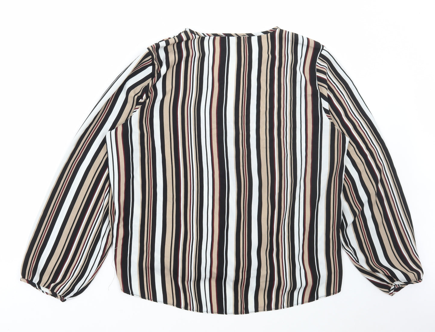 George Womens Multicoloured Striped Polyester Basic Blouse Size 20 V-Neck