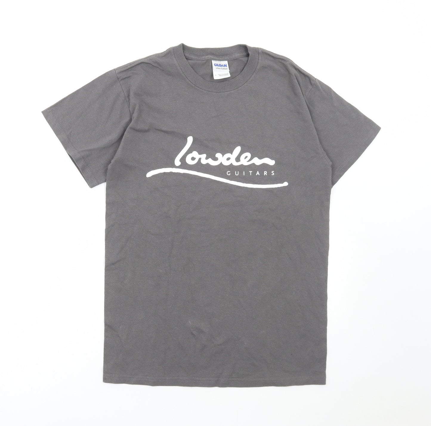 Gildan Mens Grey Cotton T-Shirt Size S Round Neck - Lowden Guitars