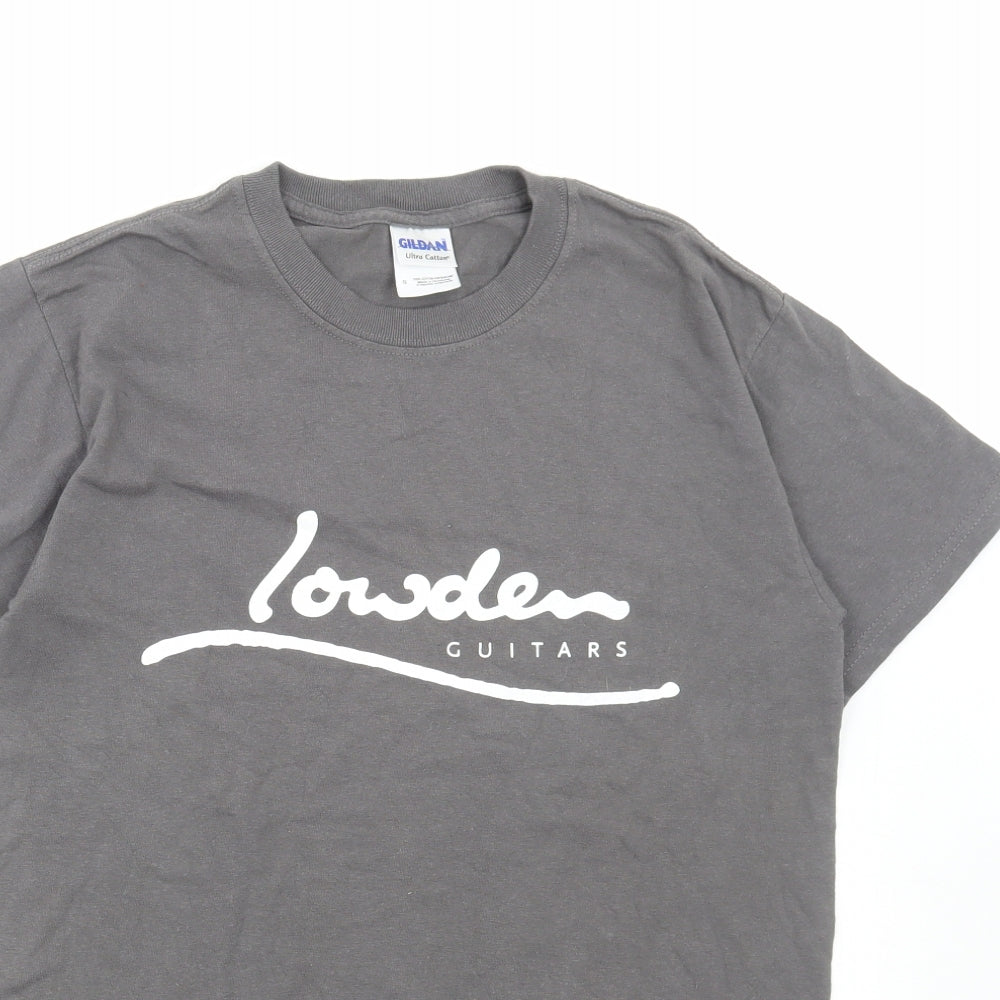Gildan Mens Grey Cotton T-Shirt Size S Round Neck - Lowden Guitars