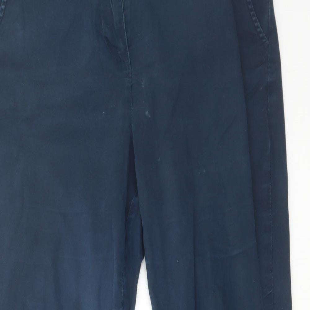 Maine Womens Blue Cotton Chino Trousers Size 10 L27 in Regular Button