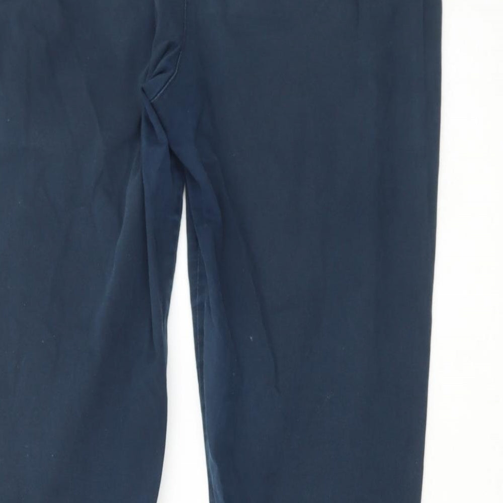 Maine Womens Blue Cotton Chino Trousers Size 10 L27 in Regular Button