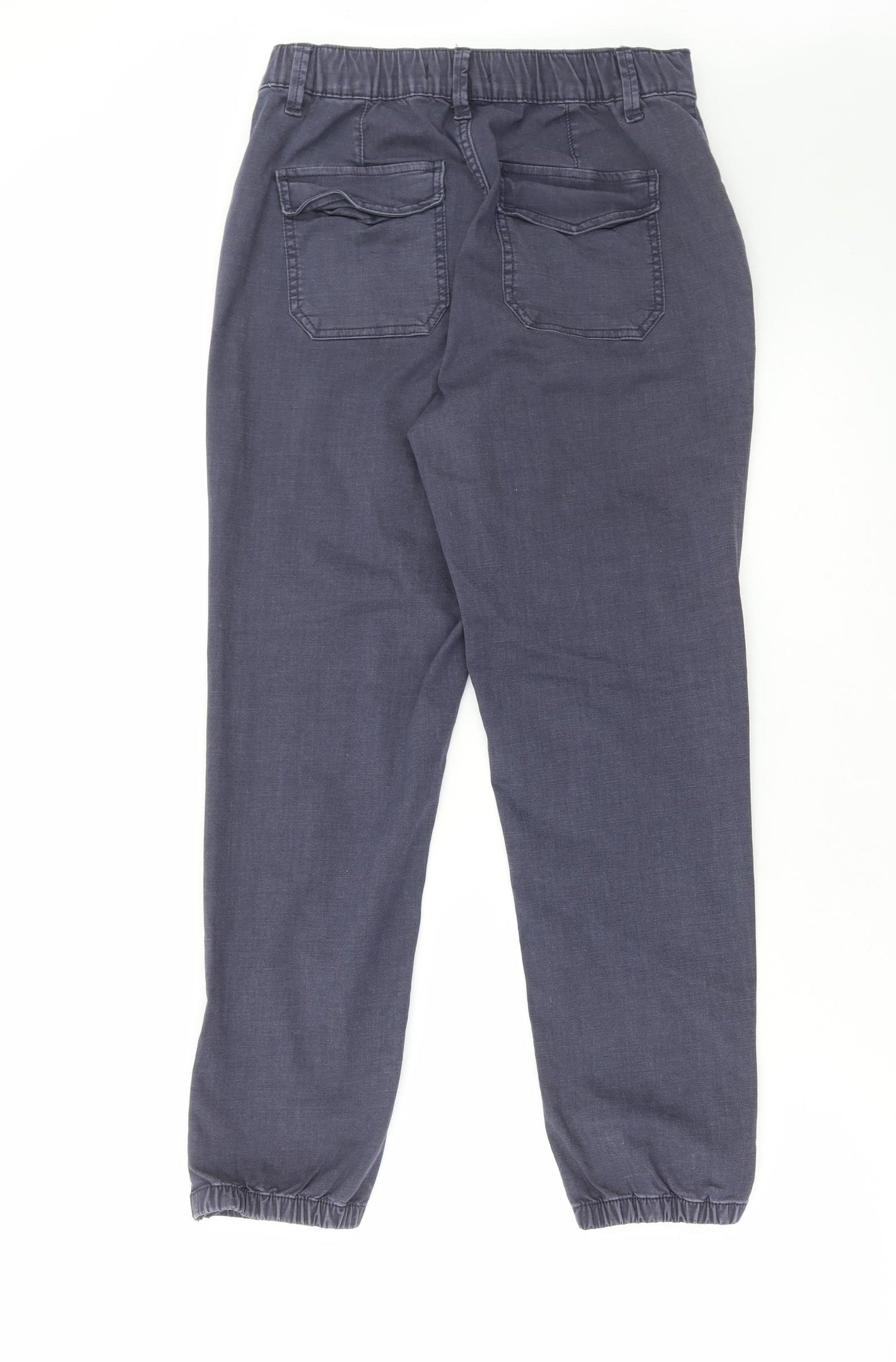 Marks and Spencer Womens Blue Polyester Tapered Jeans Size 10 L26 in Regular Zip