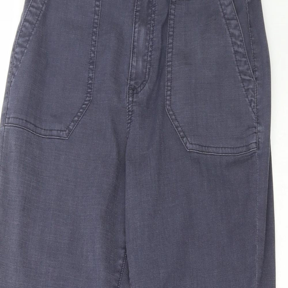 Marks and Spencer Womens Blue Polyester Tapered Jeans Size 10 L26 in Regular Zip