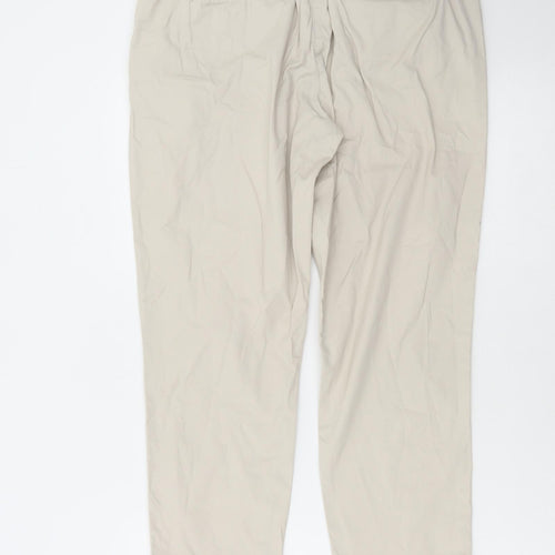 Maine Womens Beige Cotton Trousers Size 10 L26 in Regular Zip