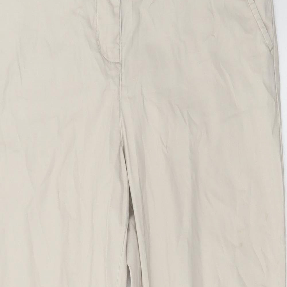Maine Womens Beige Cotton Trousers Size 10 L26 in Regular Zip