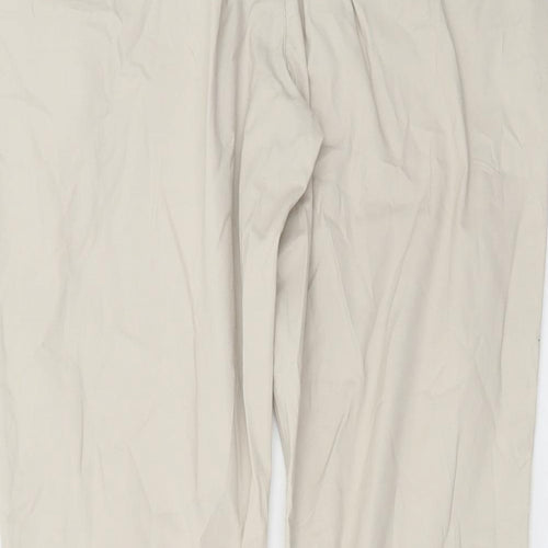 Maine Womens Beige Cotton Trousers Size 10 L26 in Regular Zip