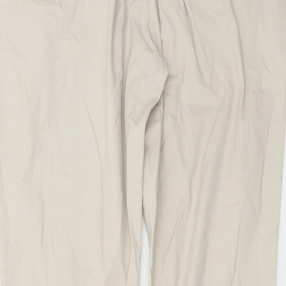 Maine Womens Beige Cotton Trousers Size 10 L26 in Regular Zip