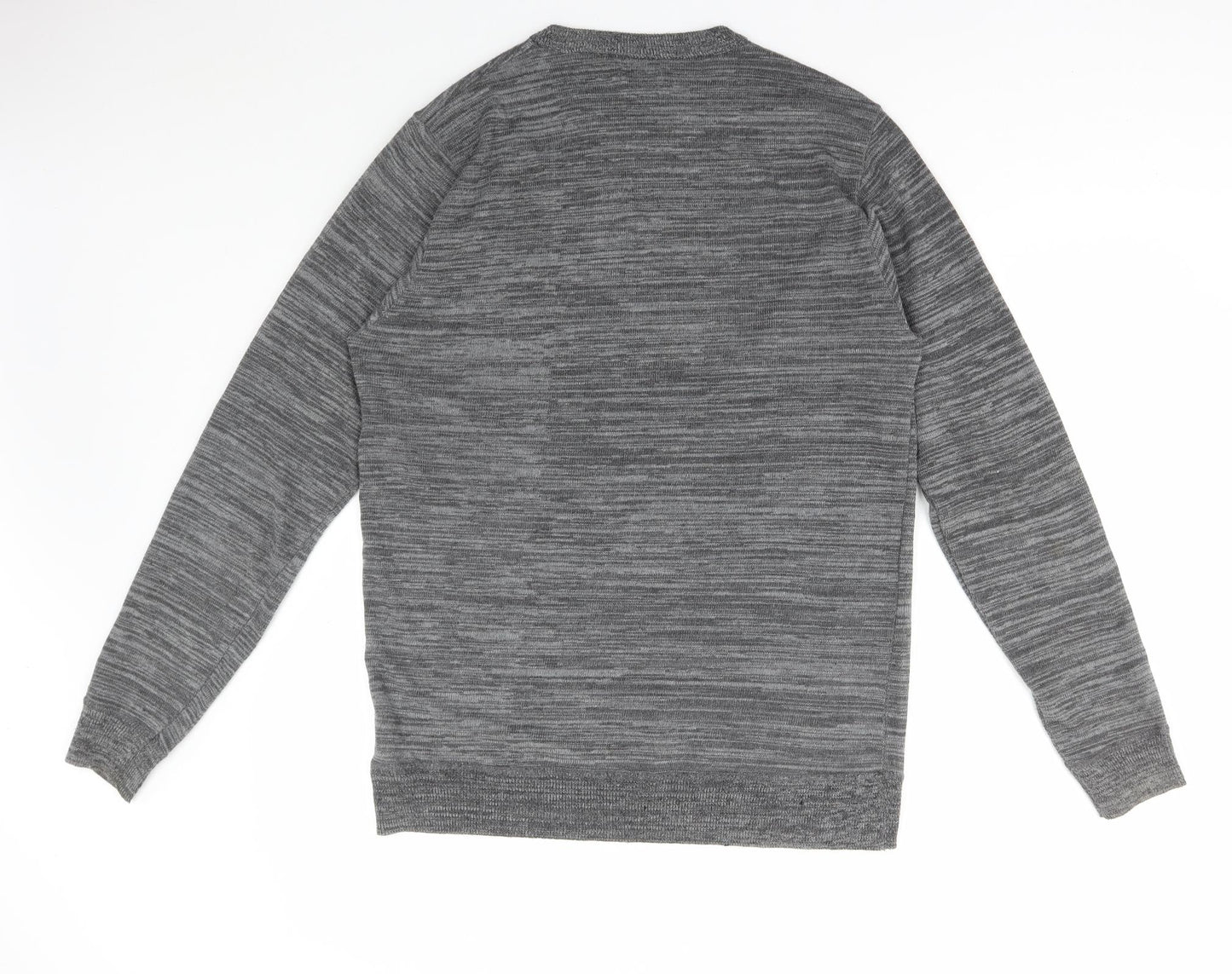 HUGO BOSS Mens Grey Round Neck Polyester Pullover Jumper Size 2XL