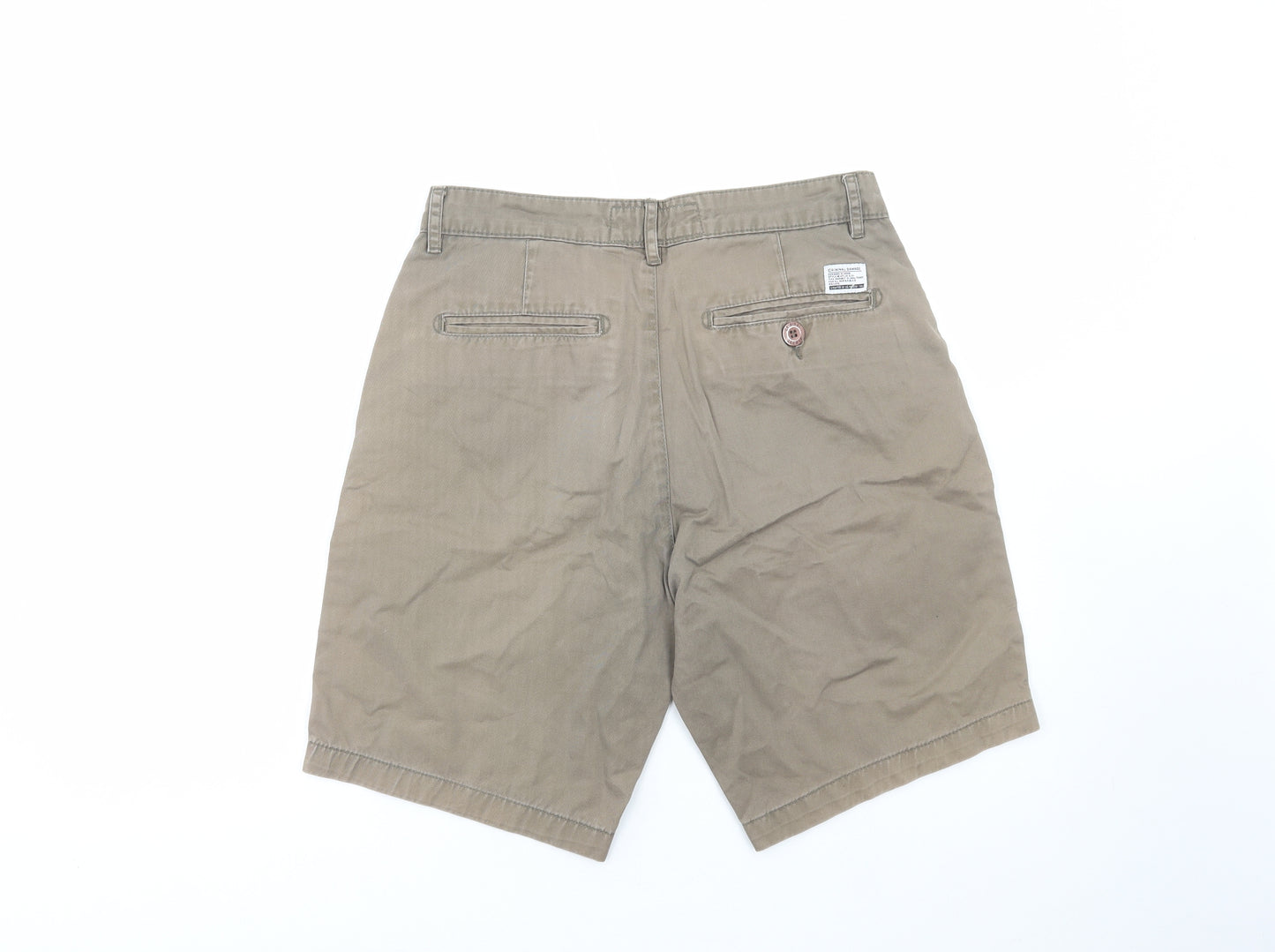 Criminal Damage Mens Brown Cotton Chino Shorts Size 32 in L10 in Regular Zip