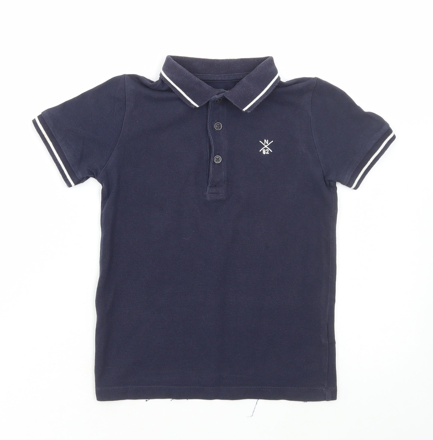 NEXT Boys Blue Cotton Basic Polo Size 5 Years Collared Button