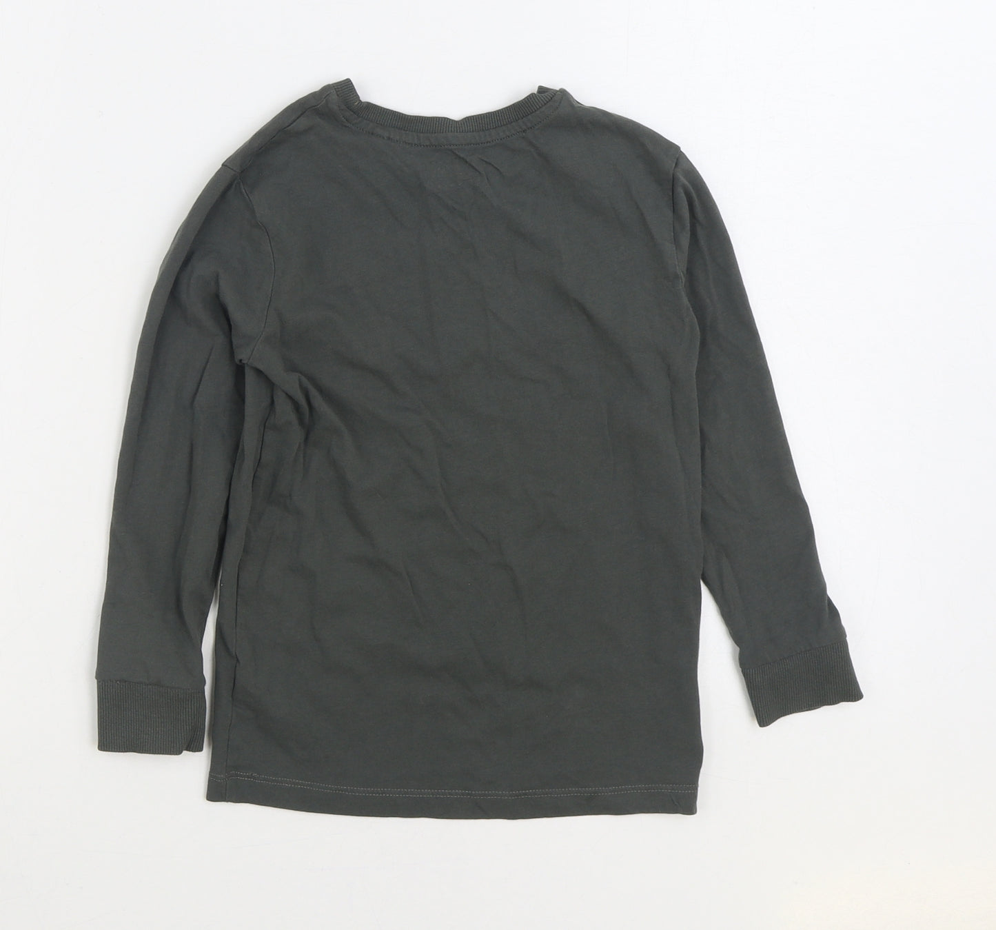 NEXT Boys Grey 100% Cotton Basic T-Shirt Size 6 Years Round Neck Pullover