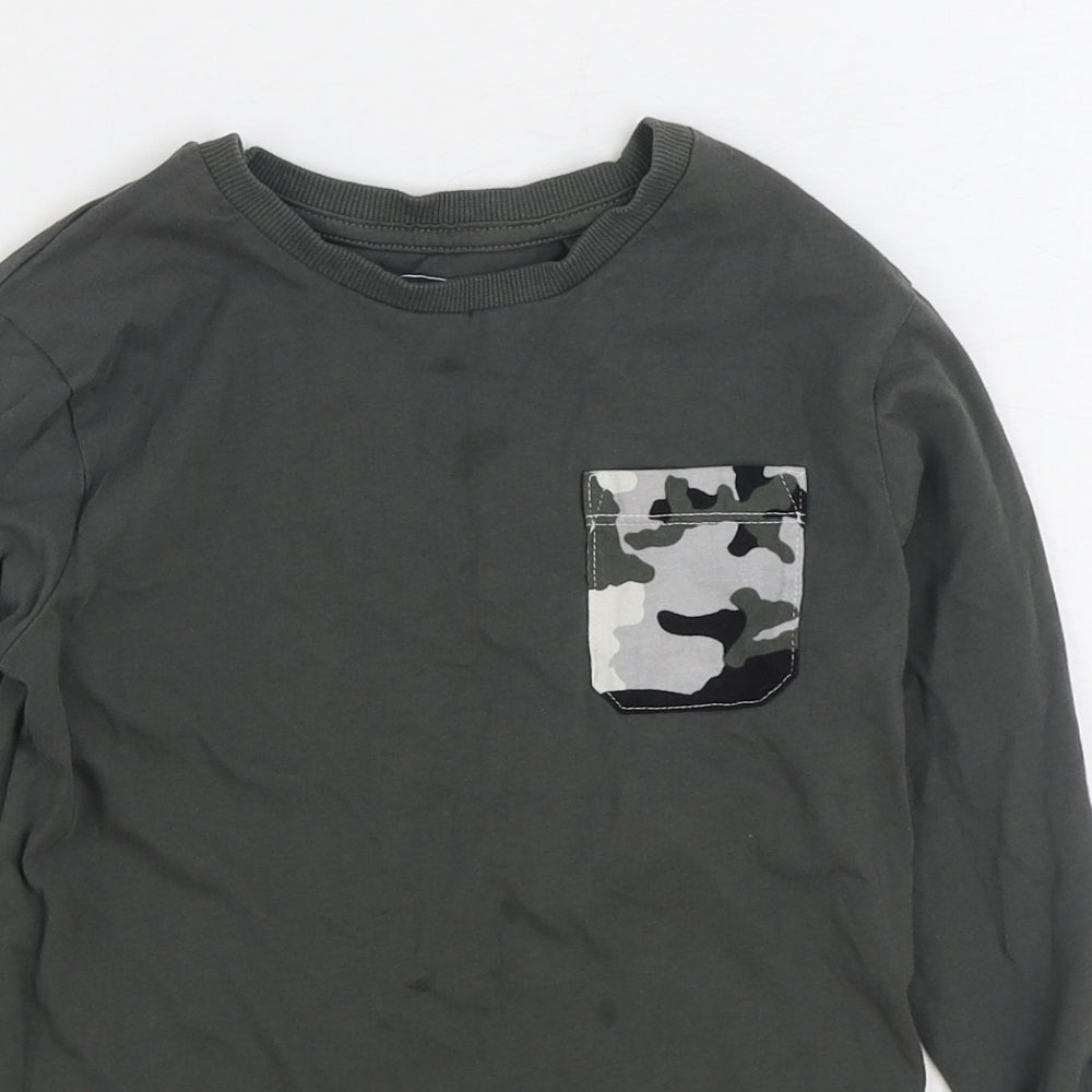 NEXT Boys Grey 100% Cotton Basic T-Shirt Size 6 Years Round Neck Pullover