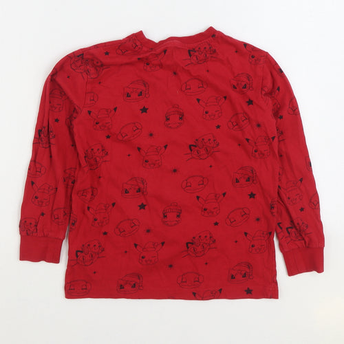 NEXT Boys Red Geometric 100% Cotton Pullover Sweatshirt Size 7 Years Pullover - Pikachu Pokemon Christmas
