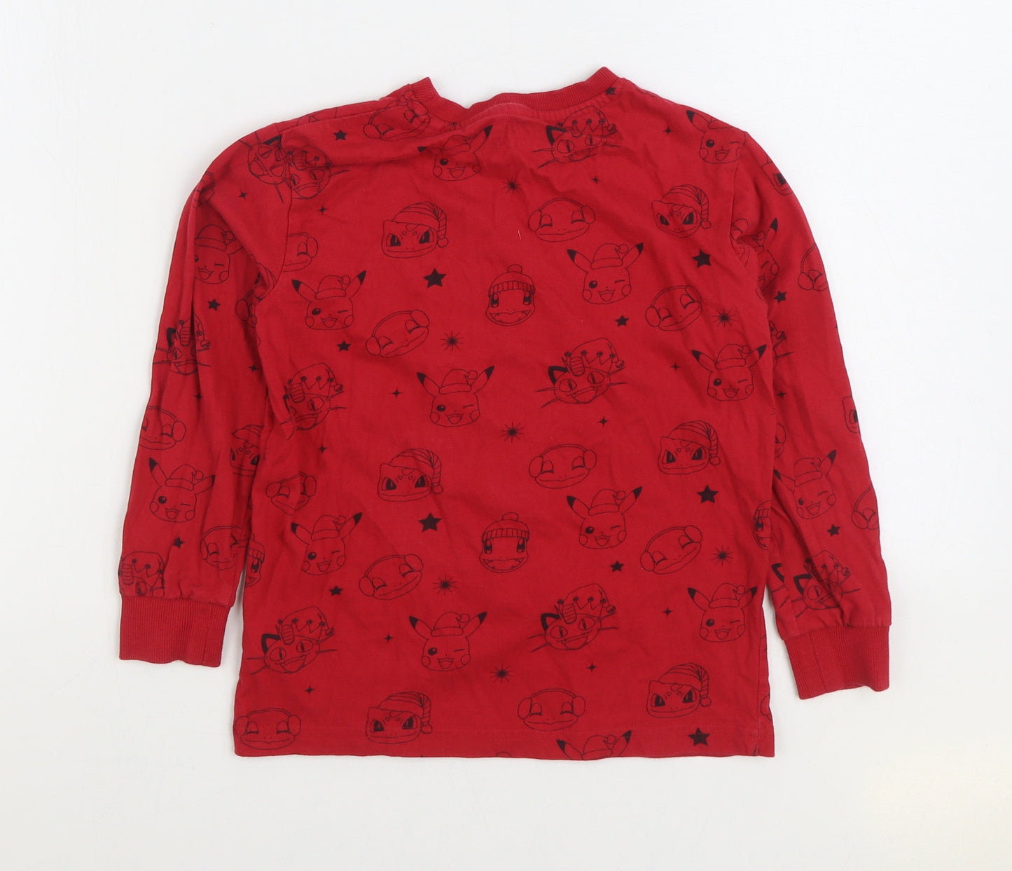 NEXT Boys Red Geometric 100% Cotton Pullover Sweatshirt Size 7 Years Pullover - Pikachu Pokemon Christmas