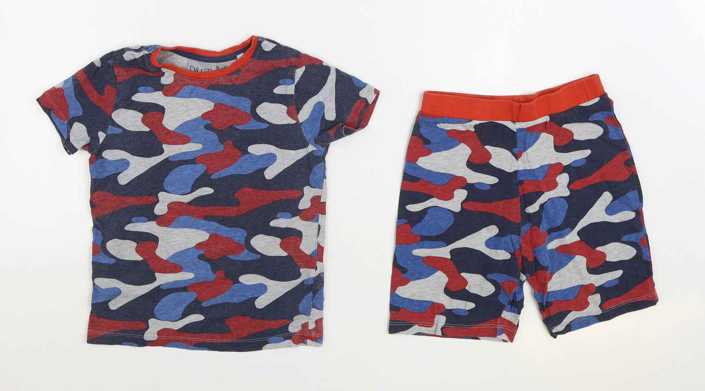 NEXT Boys Multicoloured Camouflage Cotton Pyjama Set Size 6-7 Years Pullover