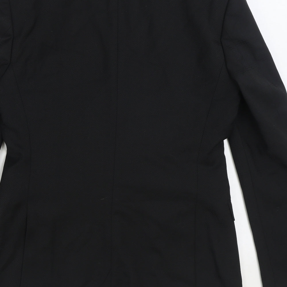 Topman Mens Black Wool Jacket Suit Jacket Size 38