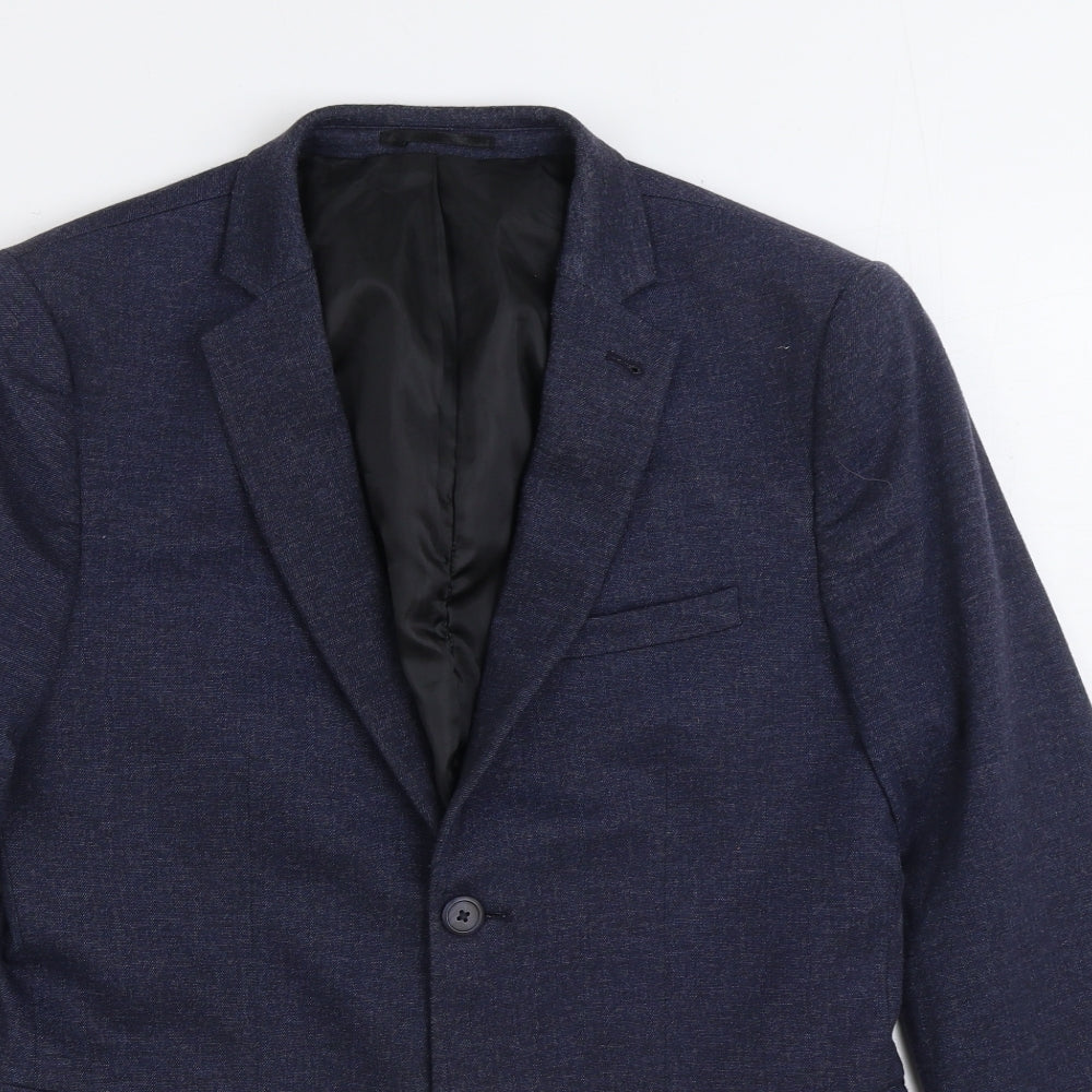 New Look Mens Blue Polyester Jacket Suit Jacket Size 38