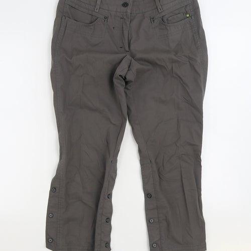Marccain Sports Mens Grey Cotton Cropped Trousers Size 34 in L25 in Regular Zip