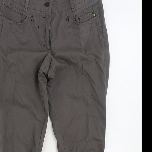 Marccain Sports Mens Grey Cotton Cropped Trousers Size 34 in L25 in Regular Zip