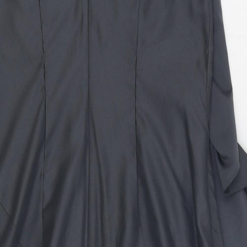 Per Una Womens Grey Polyester Sheath Size 12 V-Neck Zip