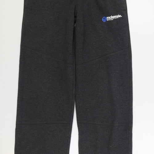 McKenzie Mens Grey Cotton Jogger Trousers Size L L34 in Regular Drawstring