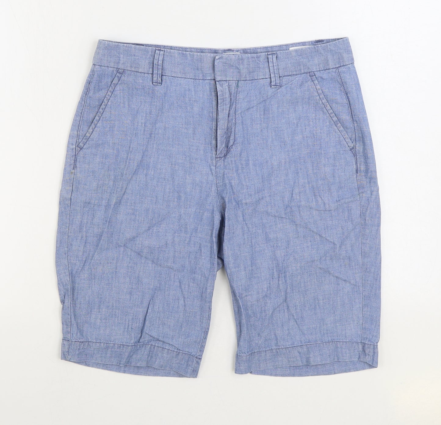 Gap Womens Blue 100% Cotton Bermuda Shorts Size S L8 in Regular Zip