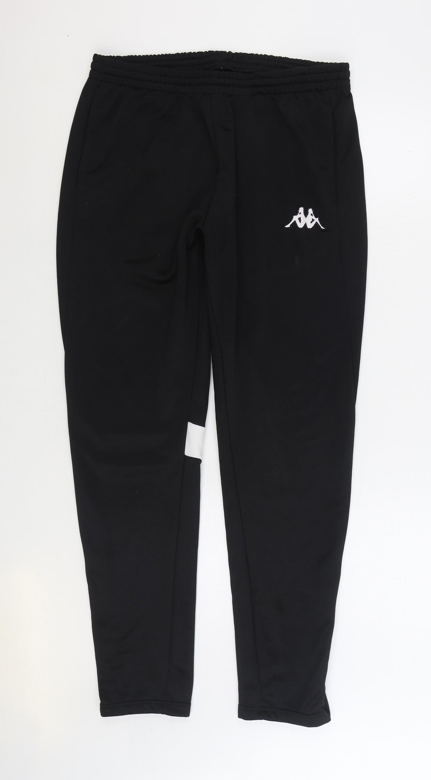 Kappa Mens Black Polyester Jogger Trousers Size XL L29 in Regular Drawstring