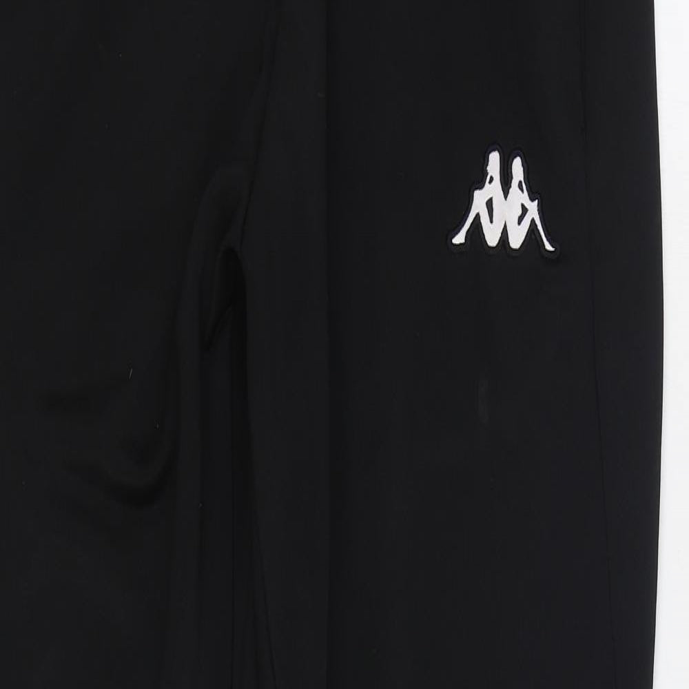 Kappa Mens Black Polyester Jogger Trousers Size XL L29 in Regular Drawstring