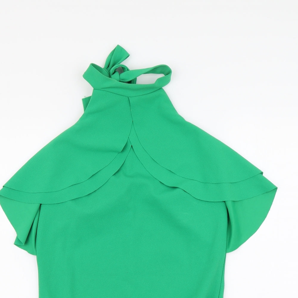 Quiz Womens Green Polyester Bodysuit One-Piece Size 14 Button