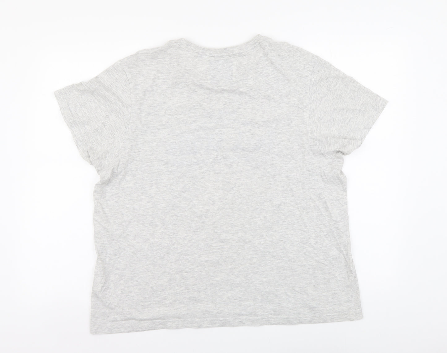 Jack Wills Womens Grey Cotton Basic T-Shirt Size 14 Round Neck
