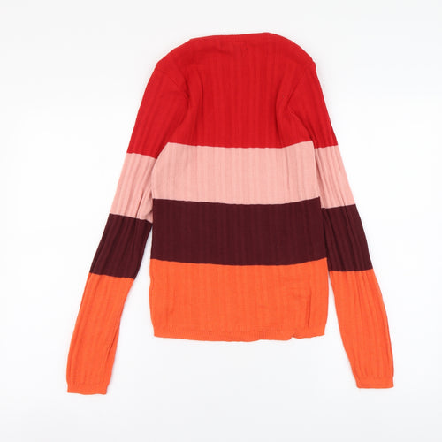 Primark Womens Multicoloured Round Neck Striped Polyester Pullover Jumper Size S