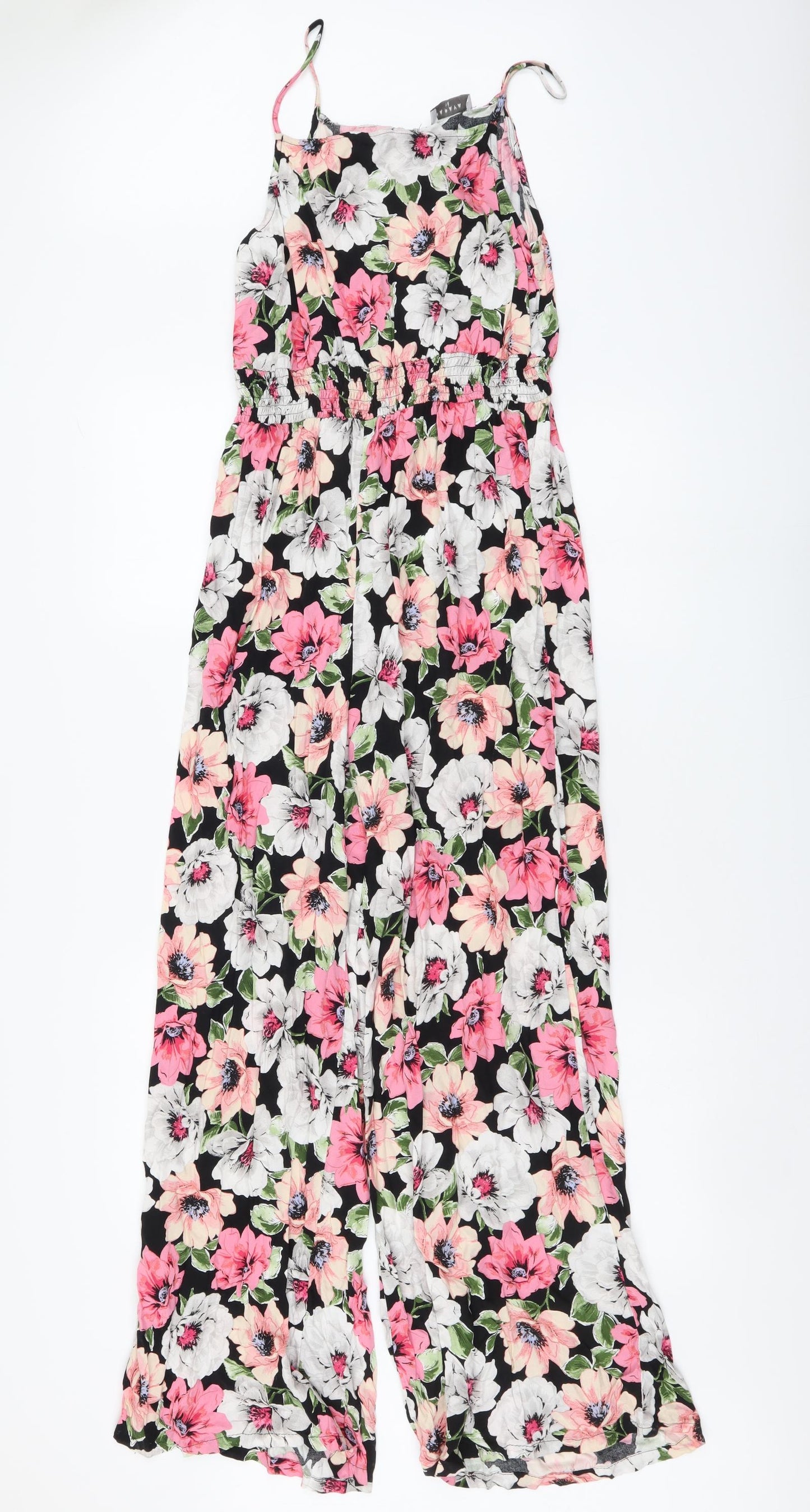 Papaya Womens Multicoloured Floral Polyester Jumpsuit One-Piece Size 12 Button