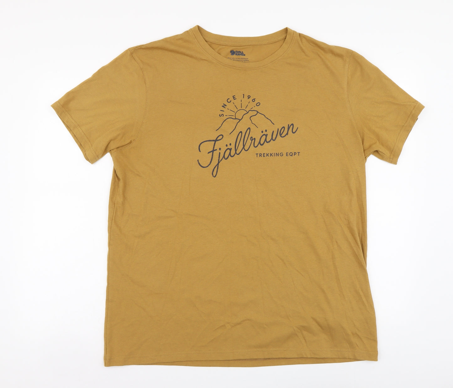 Fjall Raven Mens Brown Cotton T-Shirt Size XL Round Neck