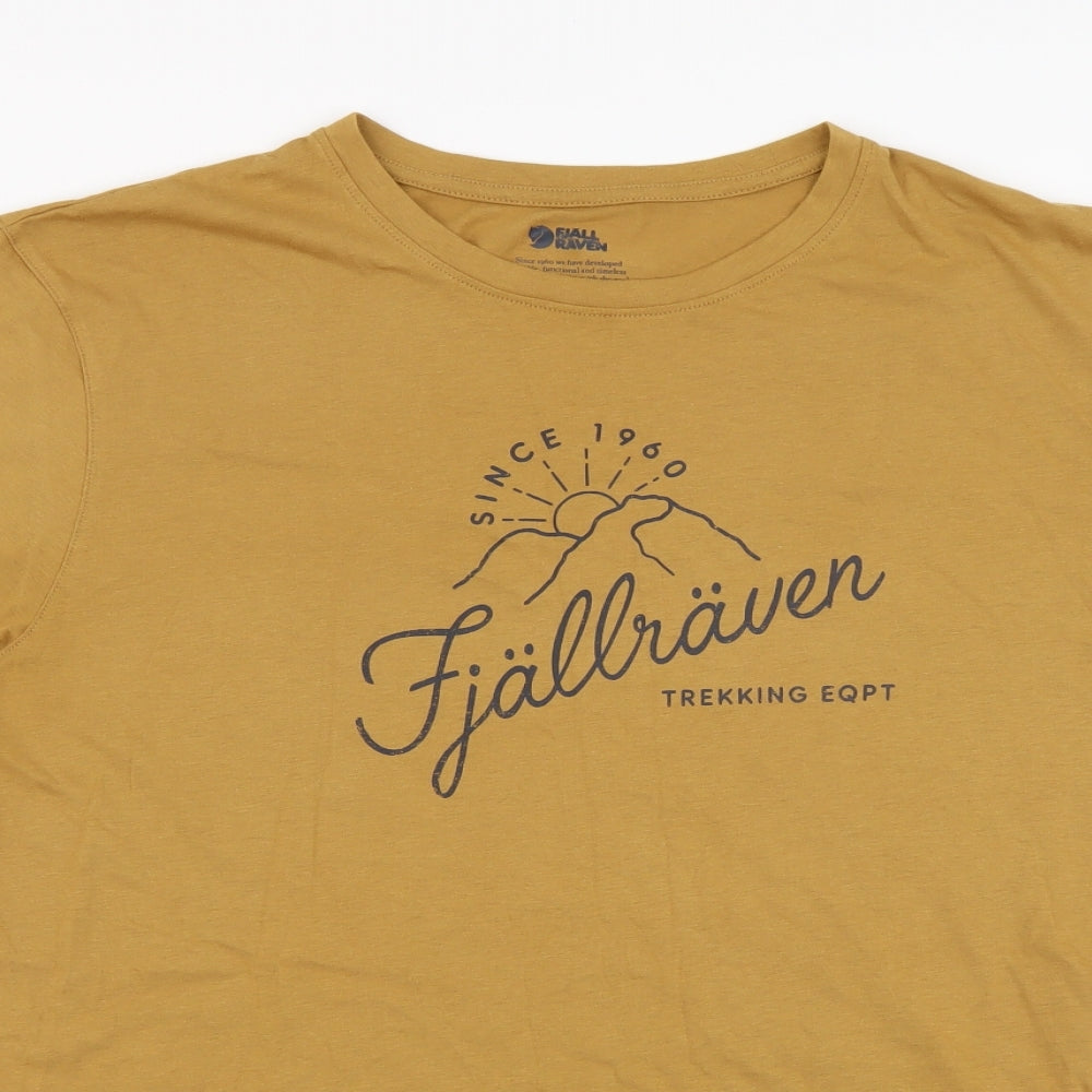 Fjall Raven Mens Brown Cotton T-Shirt Size XL Round Neck