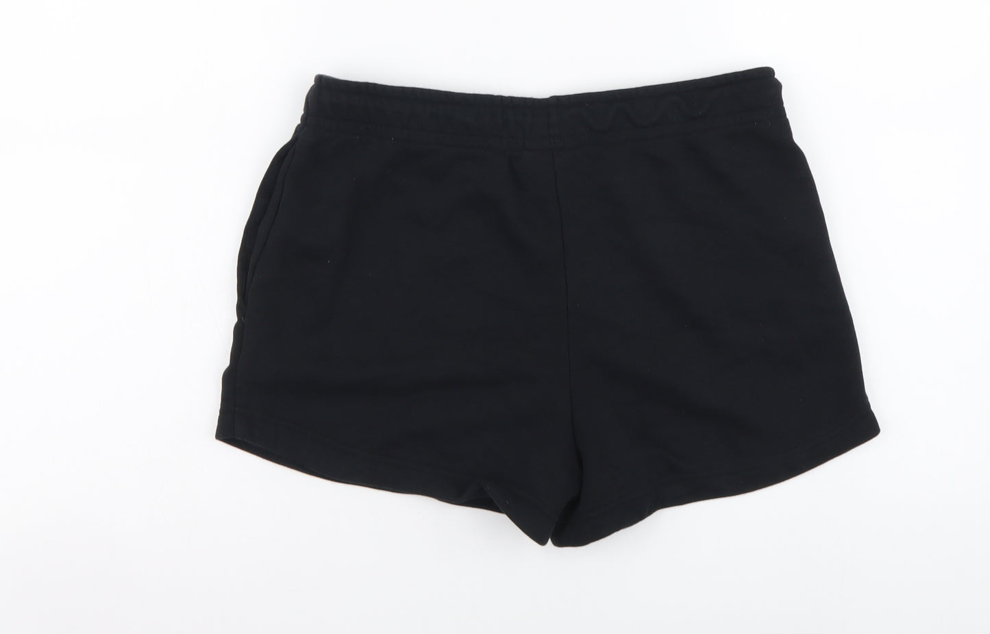 Nike Womens Black Cotton Hot Pants Shorts Size S L3 in Regular Drawstring