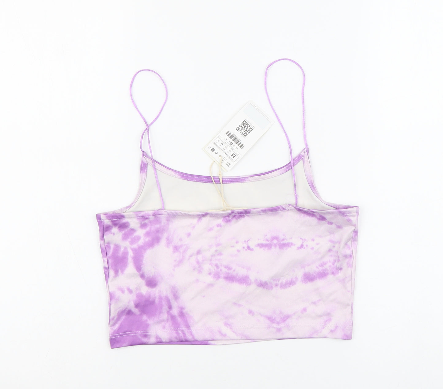 STR Womens Purple Polyester Cropped Tank Size M Square Neck